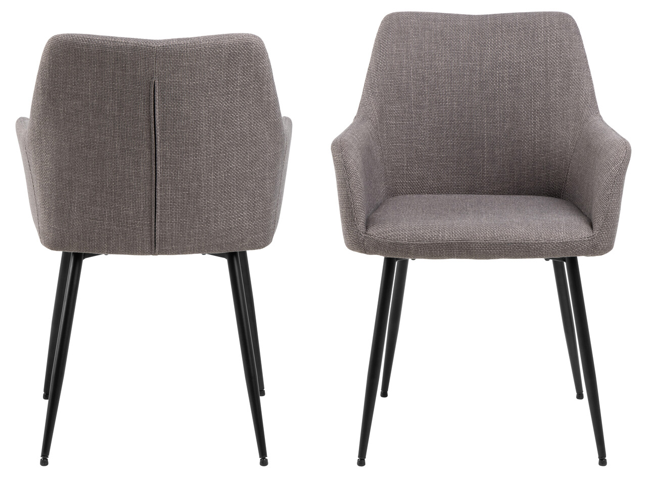 Scaun Lizzy, Actona, 59x59x85 cm, tesatura structurata/otel, gri maro deschis - view 8