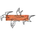 Decoratiune de perete, Mouette, Cadru: Lemn (Grosime: 2 cm), Roșu/Negru