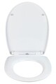 Capac de toaleta cu sistem automat de coborare Droplets, Wenko, 36.5x45 cm, termoplastic/inox, albastru