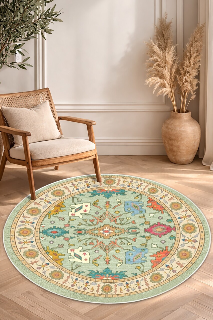 Covor, CLR-7522-02, 100x100 cm, Poliester, Verde