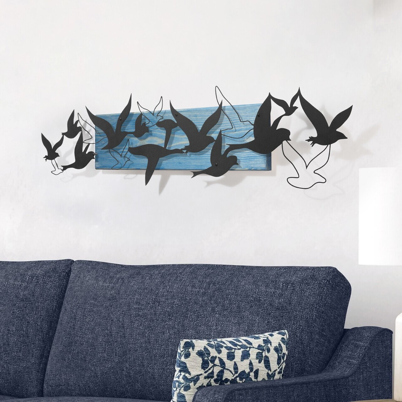 Decoratiune de perete, Libertà, Cadru: Lemn (Grosime: 2 cm), Albastru/Negru — imaginea 5
