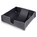 Suport servetele, Ruca, 18 x 6 x 18 cm, piele ecologica, gri inchis