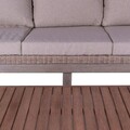 Canapea pentru gradina 3 locuri Patsy, 220 x 89 x 64.5 cm, lemn/ratan sintetic/poliester, natural