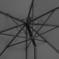 Umbrela rotunda cu manivela, Calpe, H.250 D.300 cm, aluminiu, negru/gri