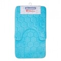 Set 2 covorase de baie Heineer, 50x80 cm/50x45 cm, spuma cu memorie, turcoaz