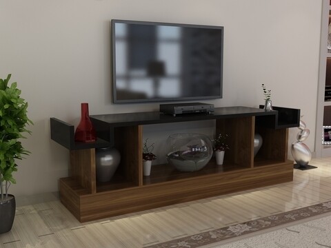 Comoda tv cakil, gauge concept, 127x30x48 cm, pal, aluna/negru