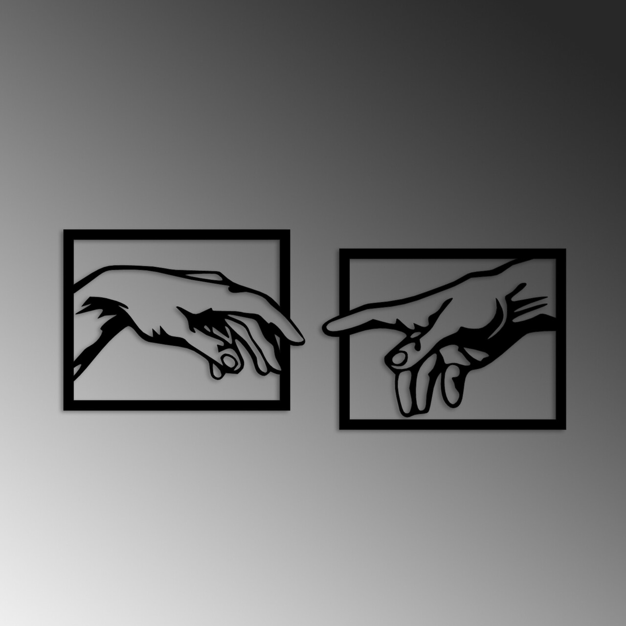 Decoratiune de perete, Hands, Dimensiune: 36 x 49 cm (2 bucăți), Negru - view 6