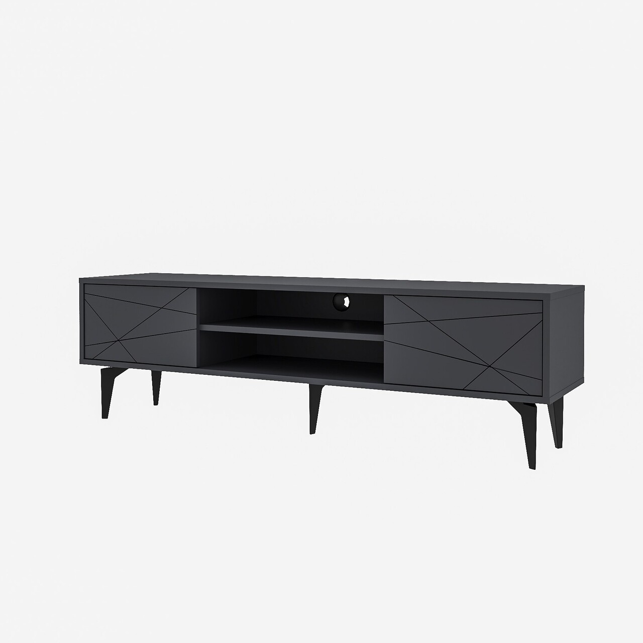 Comoda TV, Odessa, Brendon, 160x48.2x29.6 cm, Antracit - 2 | YEO