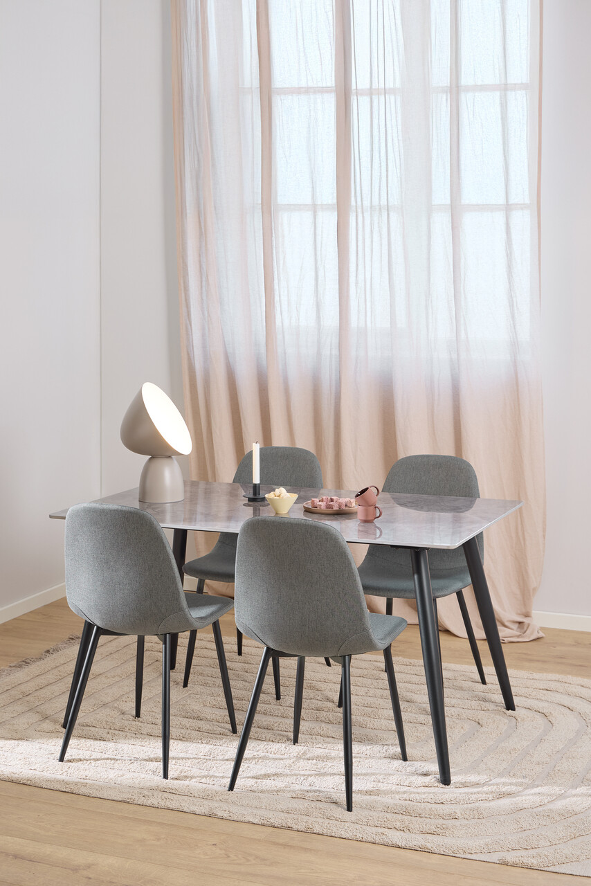 Scaun Celia, Actona, 44x54x86 cm, poliester/otel, gri inchis - view 5