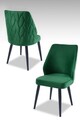 Set scaune 2 piese, Beckley, Pufi, Verde/Negru