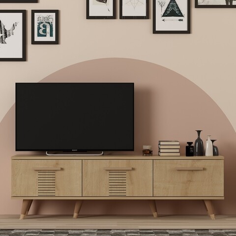 Comoda TV, Olivia, Asimo, 150 x 45 x 35 cm, pal melaminat, stejar Comode