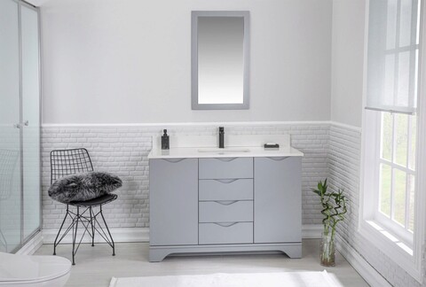 Set mobilier de baie (2 piese), jussara, teton 48, gri