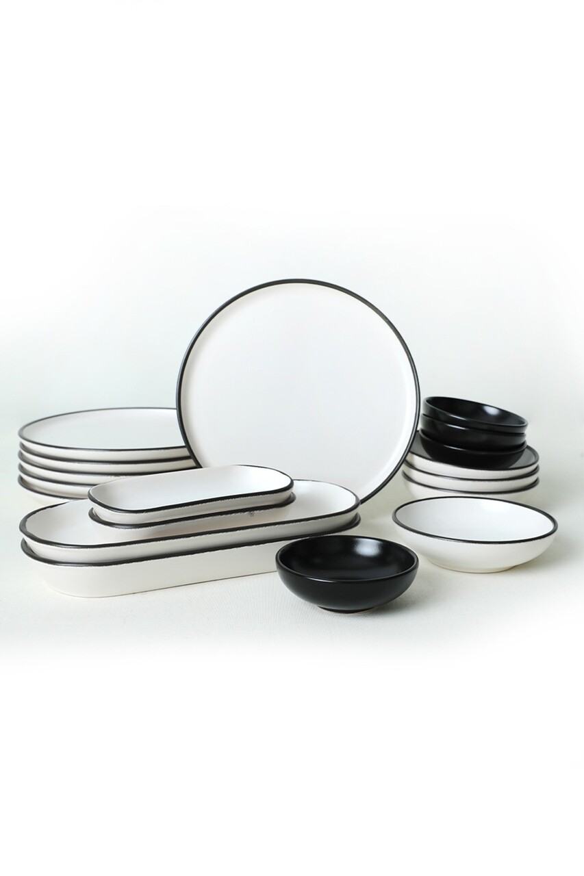 Set de mic dejun (18 piese), L'essentiel Maison, 275KRM1961, Antibacterian, Alb/Negru - view 8
