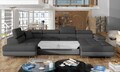 Coltar extensibil stanga 6 locuri ELTAP, Rod-49, Rodrigo, 345x202x90 cm, lemn/poliester, gri inchis
