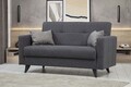Canapea extensibilă cu 2 locuri, Misty, 730MST1108, Cadru: METAL/LEMN, Gri inchis