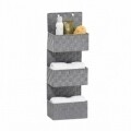 Organizator cu montare pe usa, 3 compartimente, Adria Grey, Wenko, 72 x 25 cm, 100% polipropilena/inox, gri