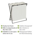 Cos pentru rufe Trio XL, Wenko, 69x37x76 cm, poliester/polietilena, bej/negru