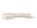 Coltar panoramic dreapta 7 locuri, Ruby, Micadoni Home, BL, 366x273x69 cm, piele ecologica, bej deschis