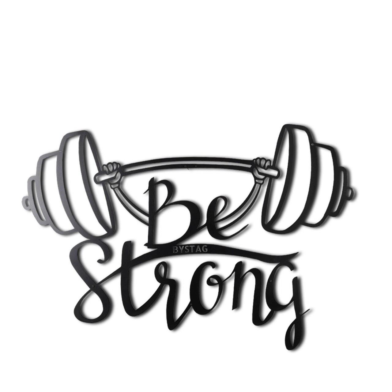 Decoratiune de perete, Be Strong, Metal, Dimensiune: 34 x 50 cm, Negru - 1 | YEO