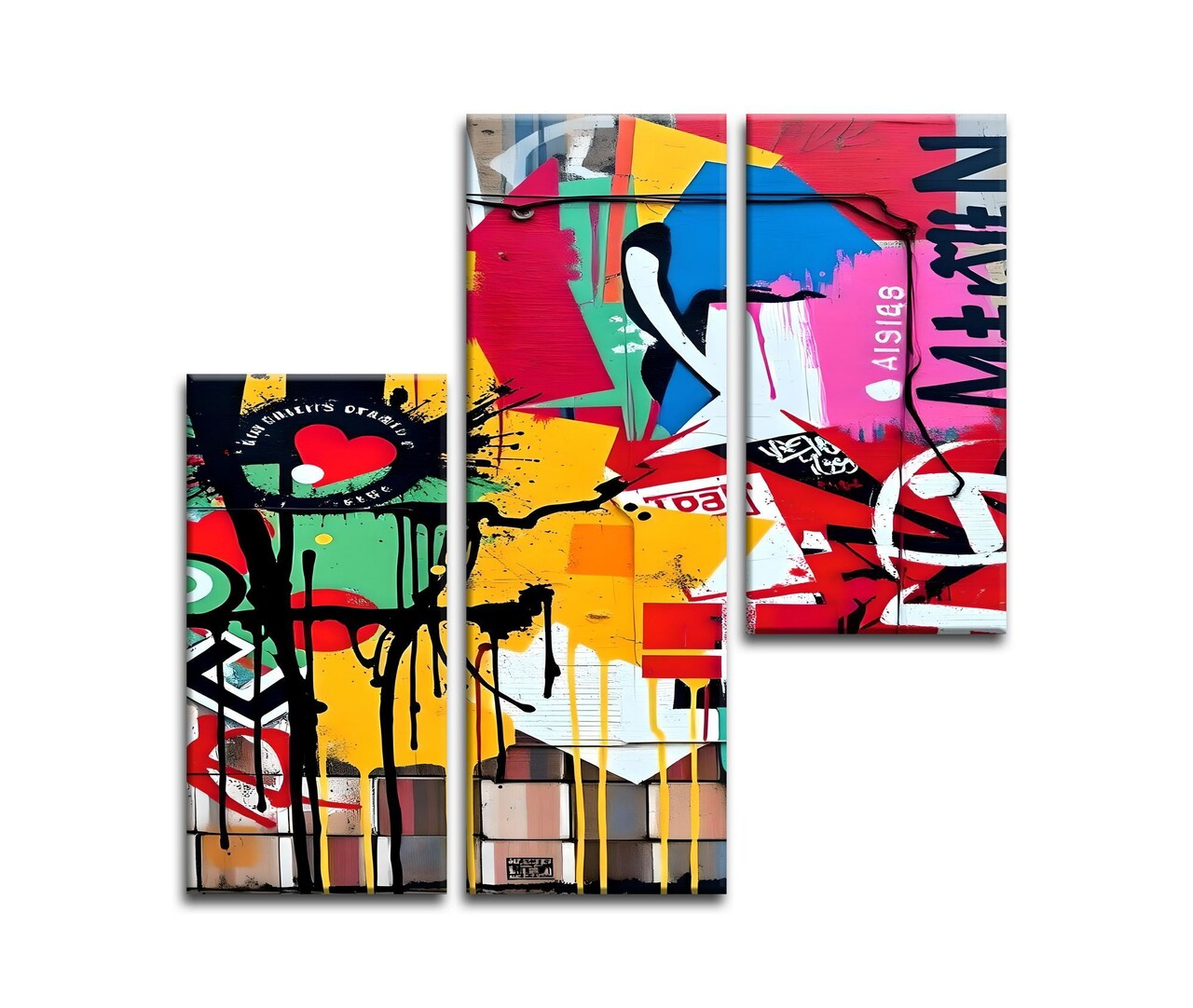 Set 3 tablouri decorative, MXA01, Cadru: 100% LEMN (Grosime: 2 cm), Multicolor - view 4