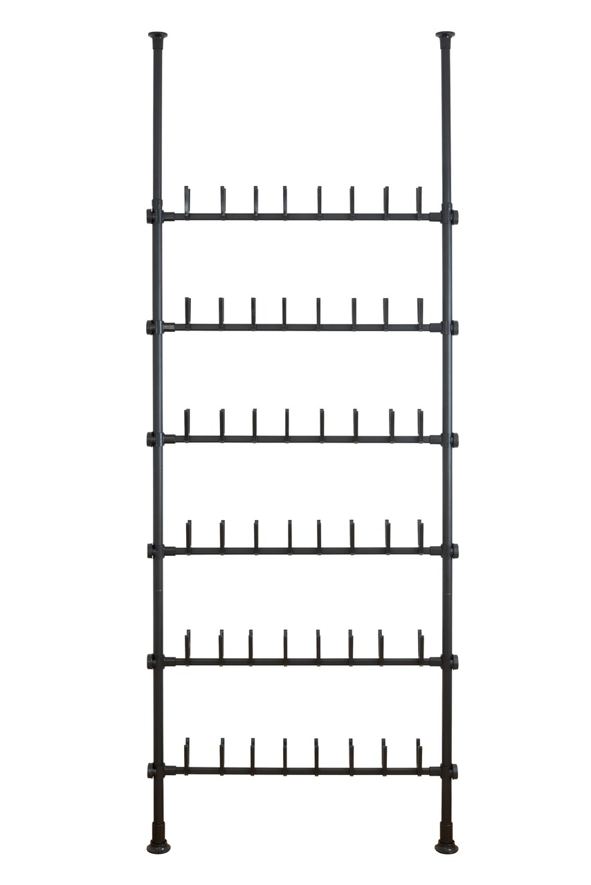 Suport extensibil pentru incaltaminte, Wenko, Herkules Pull-out Shelf, 48 perechi, inox/plastic/polipropilena, negru