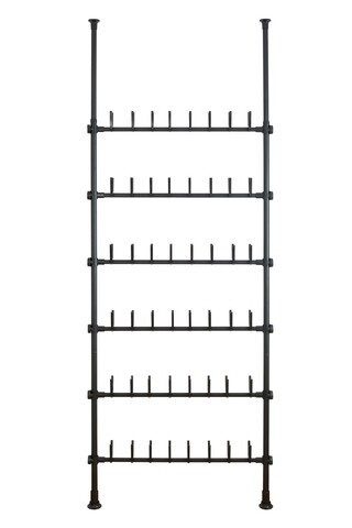 Suport extensibil pentru incaltaminte, Wenko, Herkules Pull-out Shelf, 48 perechi, inox/plastic/polipropilena, negru