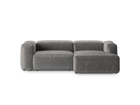 Coltar dreapta 2 locuri, Bergamo, Cosmopolitan Design, 244x152x70 cm, catifea chenille raiata, gri deschis