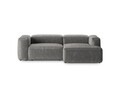 Coltar dreapta 2 locuri, Bergamo, Cosmopolitan Design, 244x152x70 cm, catifea chenille raiata, gri deschis