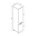 Dulap pentru bucatarie, Hanah Home, Minar, 45x222x58 cm, Alb / Dore