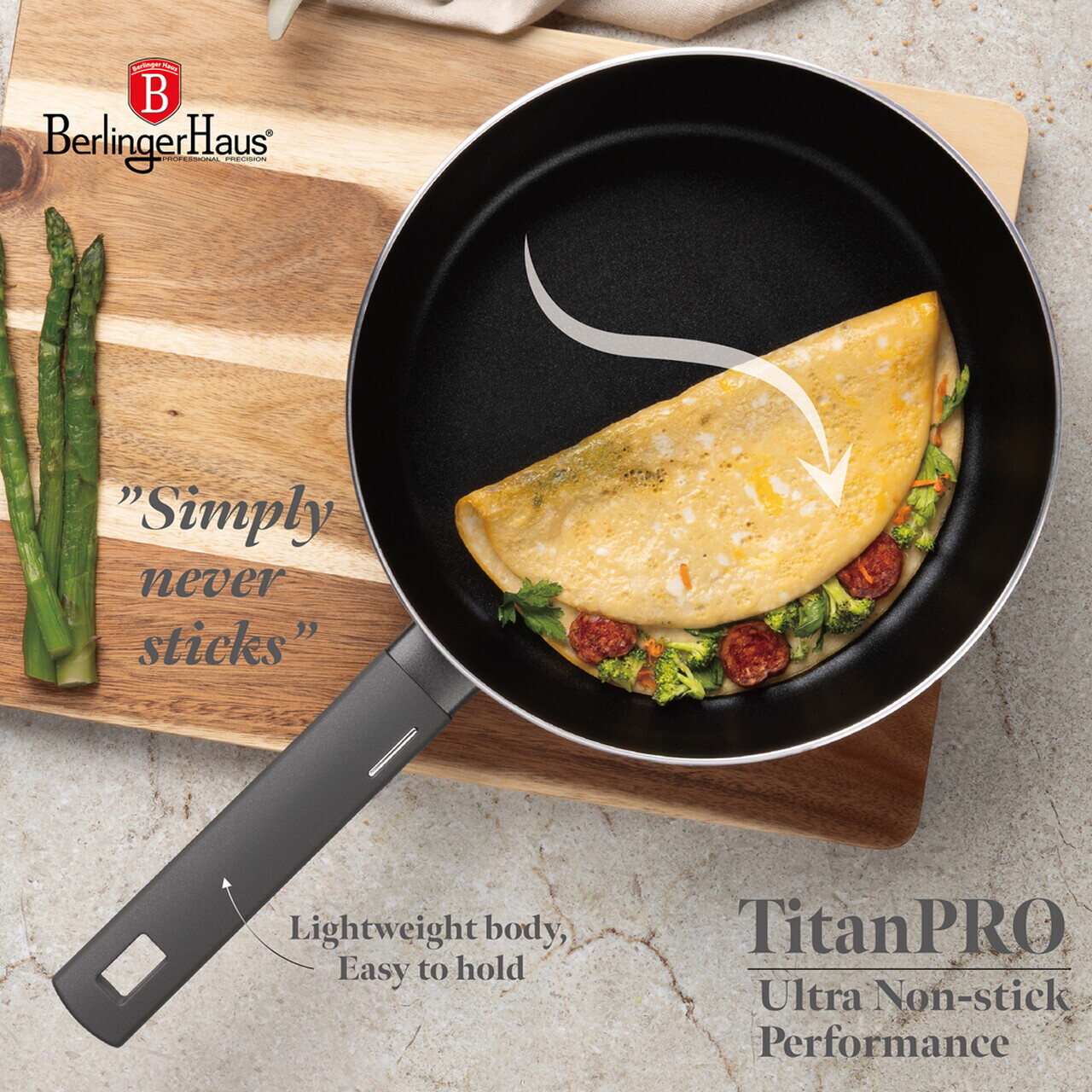 Tigaie flip Berlinger Haus, Anthracite, 26 cm, aluminiu, antracit mat - imagine 11