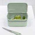 Recipient colectare resturi alimentare, Brabantia, SinkSide Waste Box, 22.1x12.7x10.7 cm, plastic/inox, verde jad