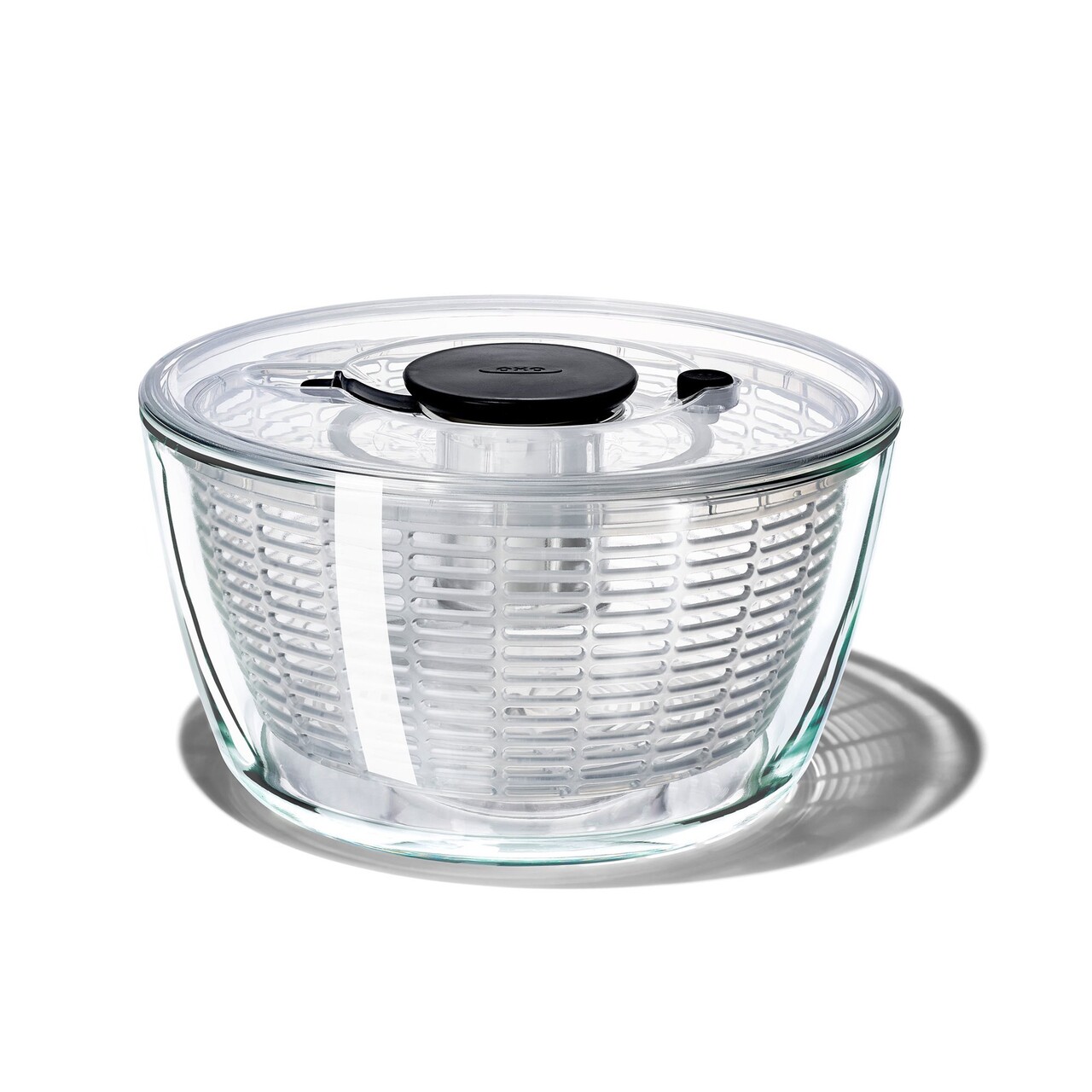 Uscator salata si verdeturi, bol de sticla, 27 cm/4,1L, "Good Grips" - OXO - imagine 4