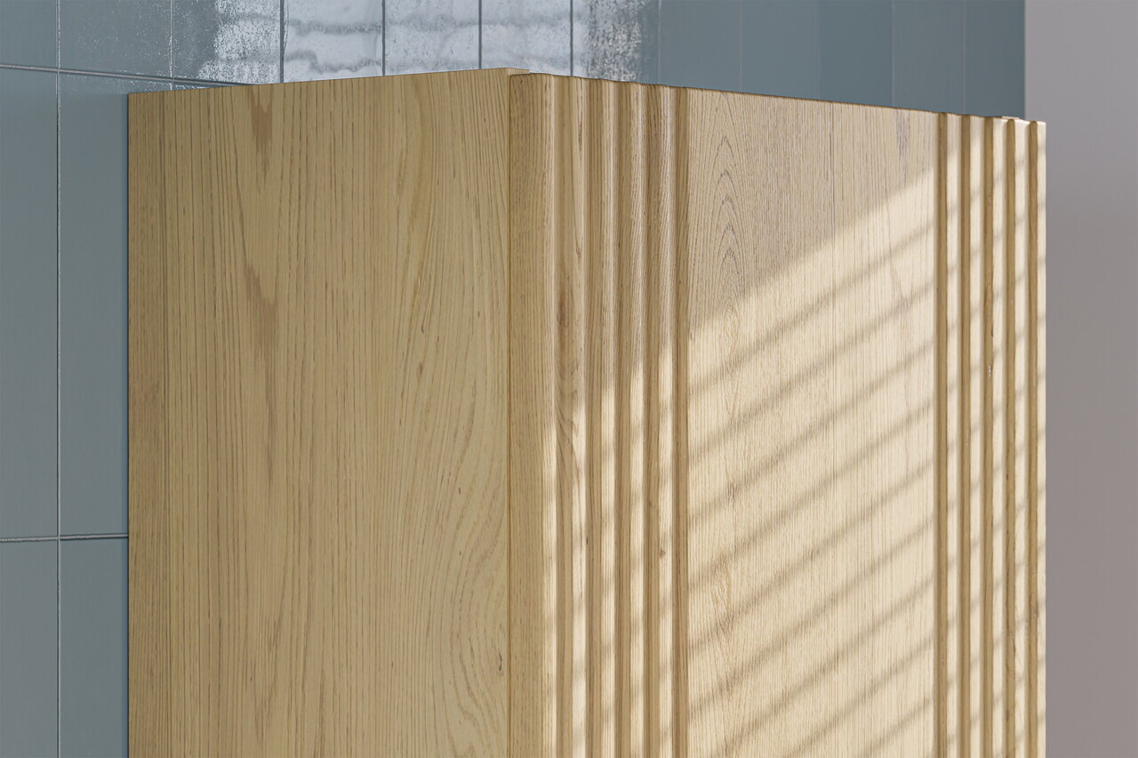 Dulap inalt cu usa, cu fixare pe perete, Ovalia Cremona, Comad,  40x25.4x140 cm, MDF/PAL laminat, stejar cremona — imaginea 6