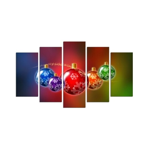 Set 5 tablouri decorative, christmas 5pmdfnoel-3, multicolor, 20x40/20x50/20x60 cm