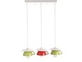 Lustra Afternoon tea, Deco Republic, E27, 3x60W, ceramica, rosu/verde