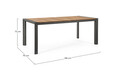 Masa pentru gradina Cameron, Bizzotto, 180x90x75 cm, aluminiu/lemn de tec, gri carbune