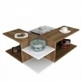 Masuta pentru living, Wooden Art, Friend White Walnut, 95x32x75 cm