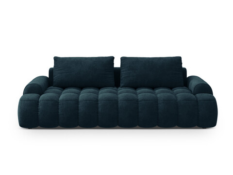 Canapea extensibila 4 locuri, Linz, Cosmopolitan Design, 250x100x84 cm, catifea, albastru petrol inchis