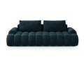 Canapea extensibila 4 locuri, Linz, Cosmopolitan Design, 250x100x84 cm, catifea, albastru petrol inchis