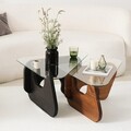 Set masute 2 piese, Neostill, Freya, Negru / Castaniu