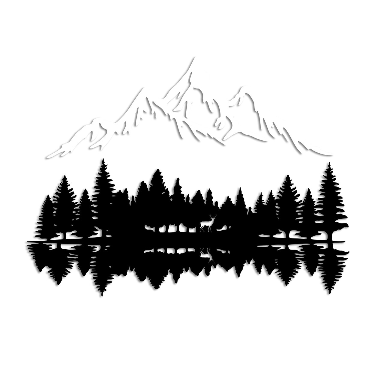 Decoratiune de perete, Nature And Mountain, Dimensiune: 62 x 22 cm (1 bucată), Alb/Negru - view 5