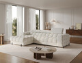 Coltar extensibil dreapta 3 locuri ELTAP, LT-01ROY, Felro, 285x181x93 cm, lemn/poliester, alb