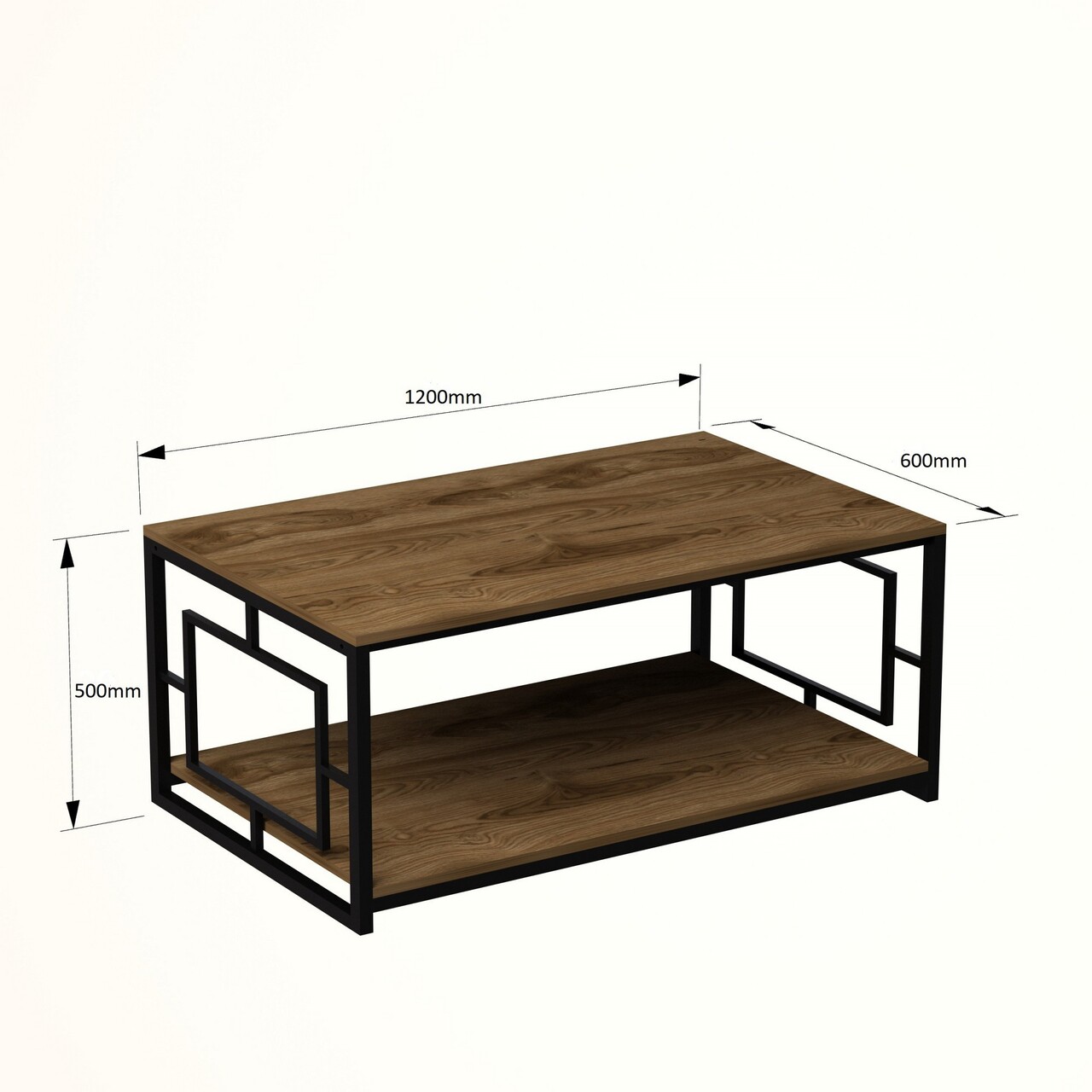 Masuta de cafea Kelvin, Zena Home, 120x60x50 cm, maro/negru