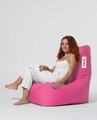 Fotoliu puf, Bean Bag Ferndale, Diamond, 60 x 90 cm, poliester impermeabil, roz