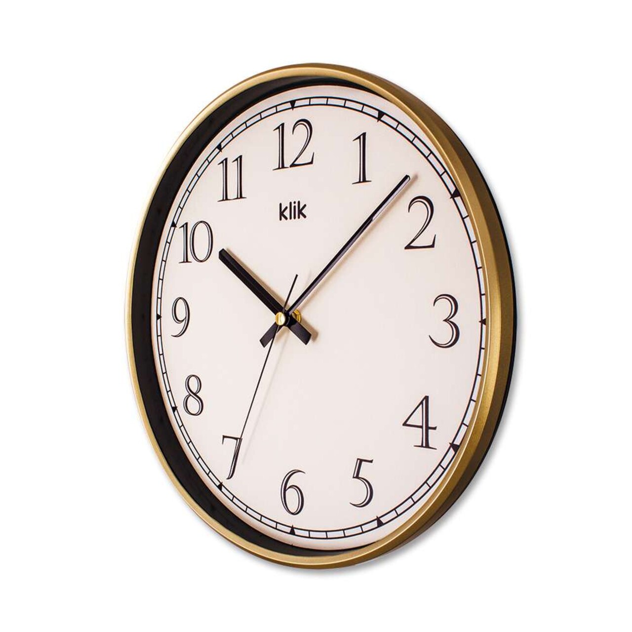 Ceas de perete decorativ, Slim, Dimensiune: 30,5 x 30,5 cm, Auriu - view 3