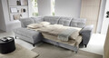 Coltar extensibil stanga 5 locuri ELTAP, LT-04AU, Inferne, 297x210x107 cm, lemn/poliester, gri deschis