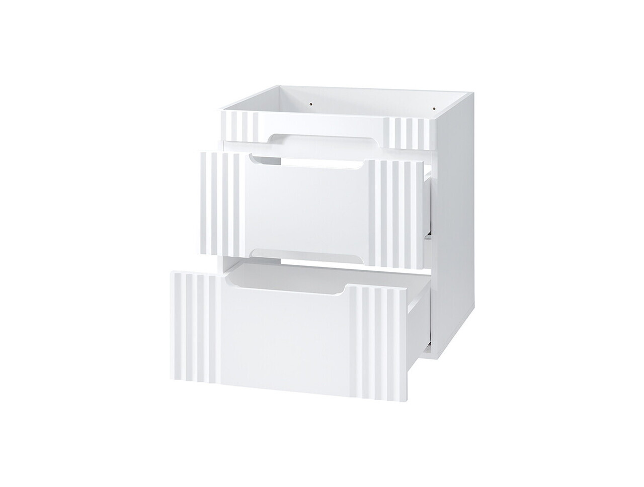 Set dulap de baie cu lavoar si sifon, 60 cm Lava, Fiji White, Comad, MDF/PAL laminat, alb — imaginea 5