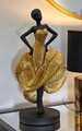 Figurina /sculptura decorativa  Fashion Dancing Woman, Mauro Ferretti, 16.5x15x36 cm, polirasina, negru/auriu
