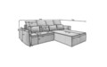 Coltar extensibil dreapta 4 locuri ELTAP, RT-04NU, Campo, 265x196x88 cm, lemn/poliester, gri inchis