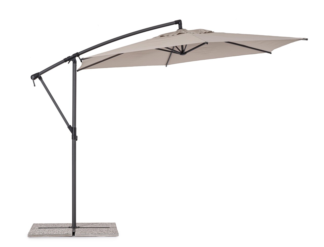 Umbrela pentru gradina / terasa Tropea, Bizzotto, Ø 300 cm, stalp Ø 46-48 mm, otel/poliester, grej - 1 | YEO